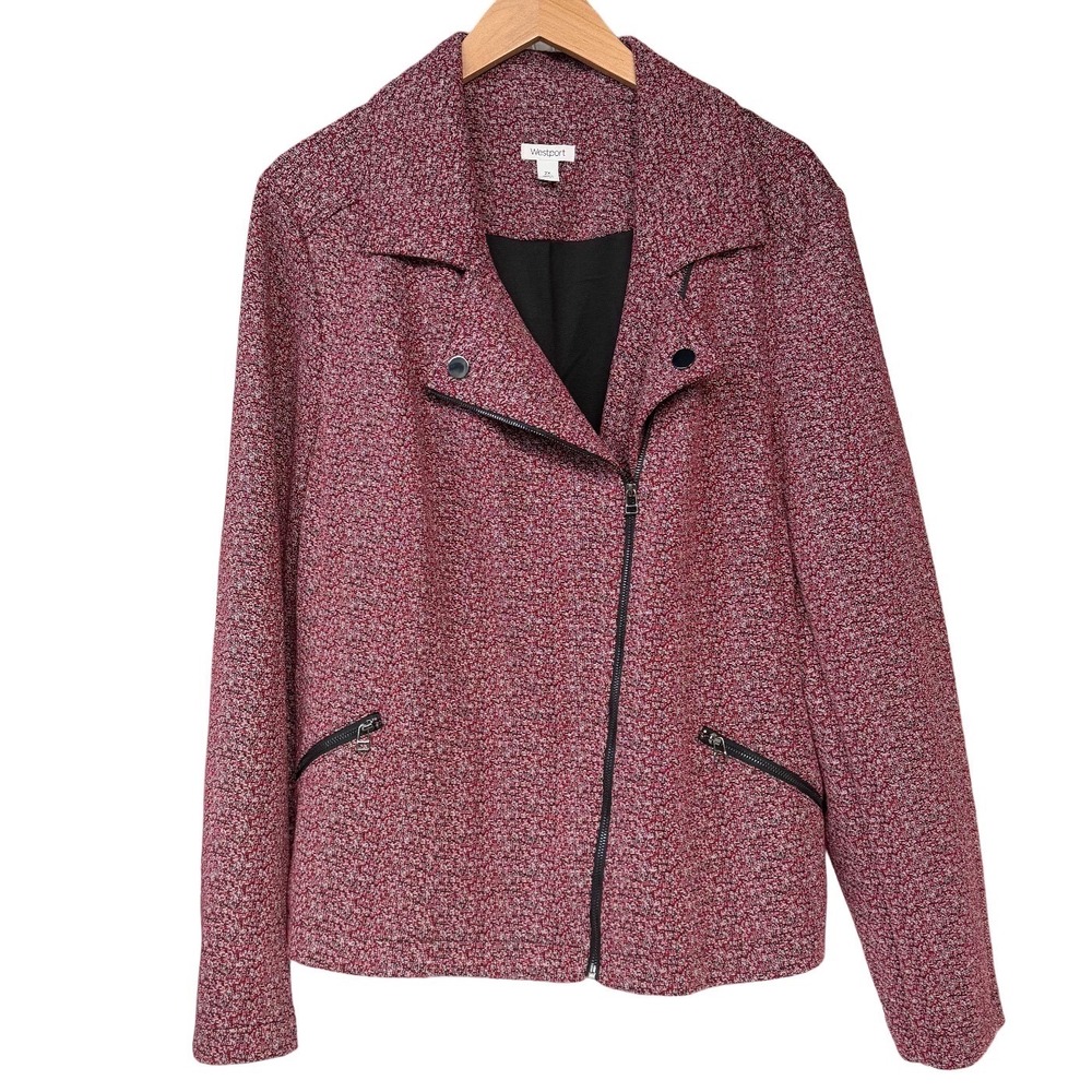 Westport Berry Marled Moto Jacket XXL Twilight  Soft Knit Biker Romantic Vampire